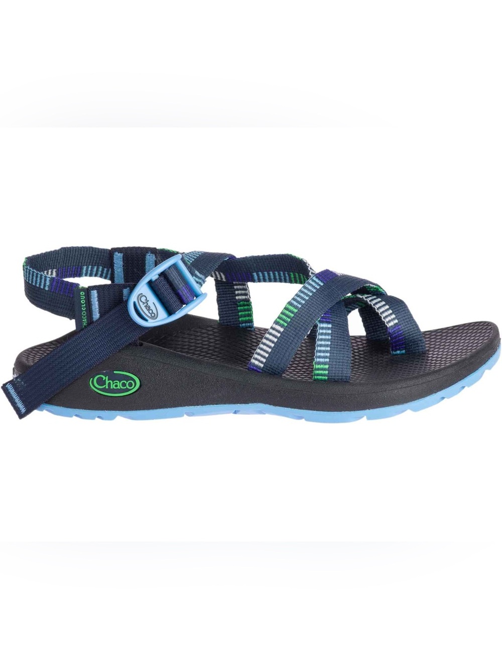 Chaco Z Cloud 2 Womens 10 Sandals Blue Teal Black Toe Loop Outdoor Hiking Trail